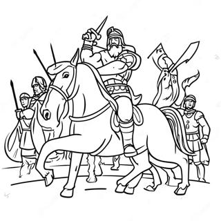 Epic Battle Scene Coloring Page