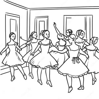 Degas Famous Dance Class Coloring Page | Degas 塗色頁