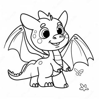 Cute Wish Dragon Flying Coloring Page | Wish Dragon 塗色頁
