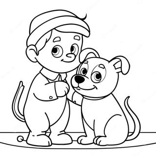 Oliver and Dodger Playing Together Coloring Page | Oliver and Company 塗色頁