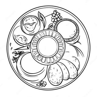 Pesach Seder Plate Coloring Page | Pesach 塗色頁