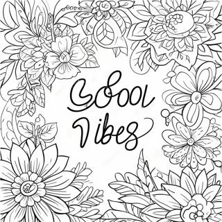 Good Vibes Only Inspirational Quotes Coloring Page | Good Vibes Only 塗色頁