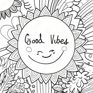 Good Vibes Only Happy Sunshine Coloring Page | Good Vibes Only 塗色頁