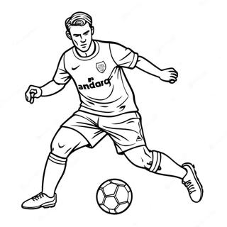 Soccer Player Dribbling the Ball Coloring Page | Soccer Player 塗色頁