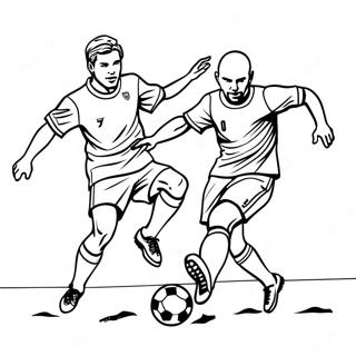 Exciting Soccer Match Coloring Page | Soccer Player 塗色頁