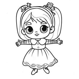 Lydia Deetz in Spooky Outfit Coloring Page