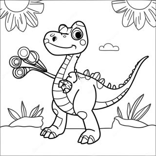 Fierce Robot Dinosaur Coloring Page | Robot Dinosaur 塗色頁