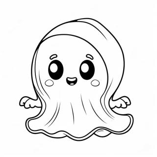 Cute Mini Halloween Ghost Coloring Page | Mini Halloween 塗色頁