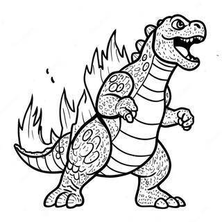 Godzilla Roaring Coloring Page | Godzilla 塗色頁