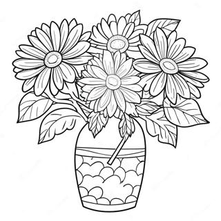 Beautiful Chrysanthemum Bouquet Coloring Page | Chrysanthemum 塗色頁