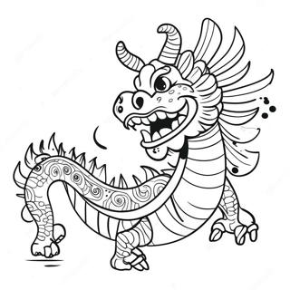 Festive Dragon Dance Coloring Page