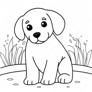 Playful Labrador Puppy Coloring Page | Labrador 塗色頁