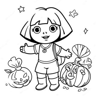 Dora Halloween Coloring Page | Dora Halloween 塗色頁