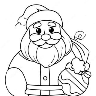 Festive Santa Claus Coloring Page | Detailed Christmas 塗色頁
