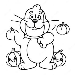 Garfield with a Pumpkin Coloring Page | Garfield Thanksgiving 塗色頁