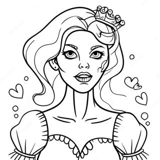 Zombie Princess Coloring Page
