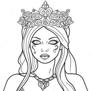 Gothic Zombie Princess Coloring Page