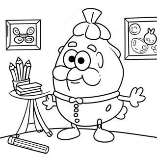 Mrs. Puff in Her Classroom Coloring Page | Mrs. Puff 塗色頁