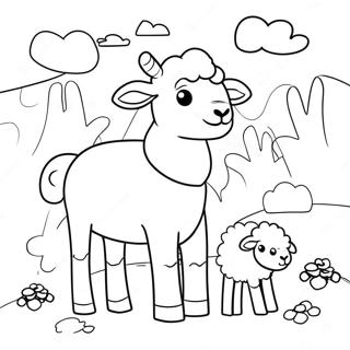 Jacob with Colorful Sheep Coloring Page | Jacob and Esau 塗色頁
