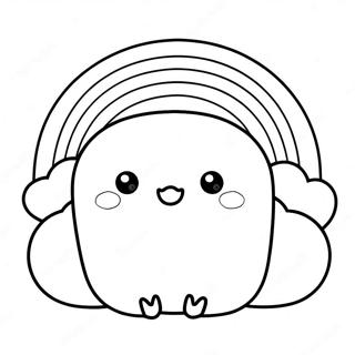 Cute Squishmallows in a Rainbow Coloring Page | Squishmallows 塗色頁