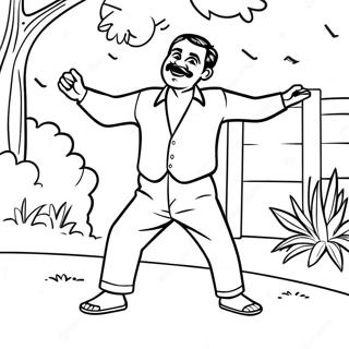 Pablo Dancing in the Backyard Coloring Page | Pablo Backyardigans 塗色頁