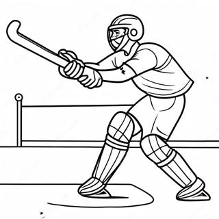 Field Hockey Goalkeeper Making a Save Coloring Page | Field Hockey 塗色頁