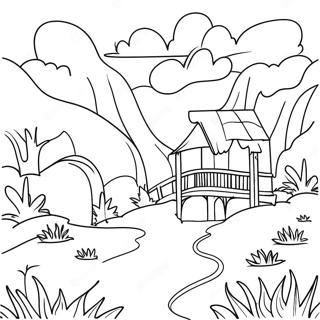 Psalm 119:11 Beautiful Nature Scene Coloring Page | Psalm 119:11 塗色頁