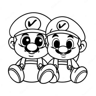 Baby Mario and Luigi Coloring Page | Baby Mario and Luigi 塗色頁