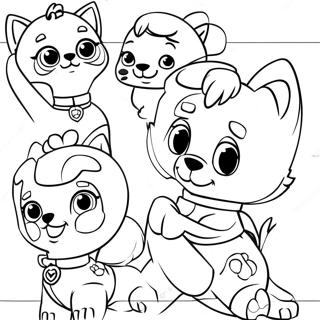 Paw Patrol Cat Pack Coloring Page | Paw Patrol Cat Pack 塗色頁