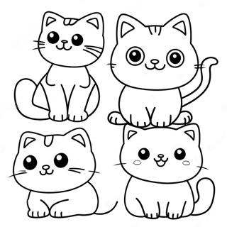 Cute Cat Pack Members Coloring Page | Paw Patrol Cat Pack 塗色頁
