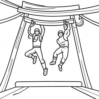 American Ninja Warrior Obstacle Course Coloring Page | American Ninja Warrior 塗色頁