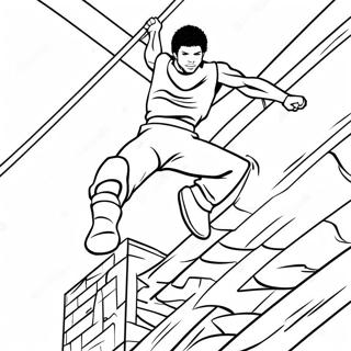 American Ninja Warrior Contestants in Action Coloring Page | American Ninja Warrior 塗色頁