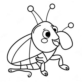 Funny Cartoon Cockroach Coloring Page | Cockroach 塗色頁