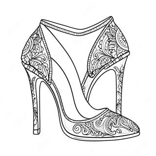 Sparkly High Heels Coloring Page | Girl Shoes 塗色頁