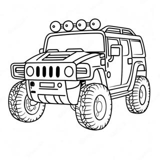 Cool Hummer Off-Roading Coloring Page | Hummer 塗色頁