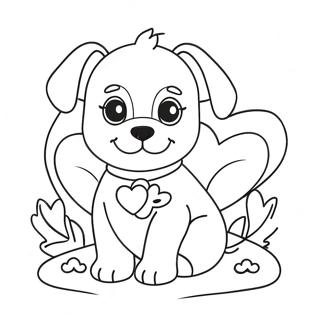 Valentines Puppy Coloring Page | Valentines Puppy 塗色頁