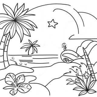 Tropical Christmas Scene Coloring Page | Tropical Christmas 塗色頁