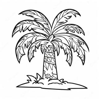Festive Palm Tree with Ornaments Coloring Page | Tropical Christmas 塗色頁