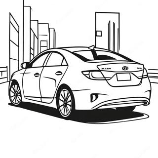 Hyundai Car in Motion Coloring Page | Hyundai 塗色頁