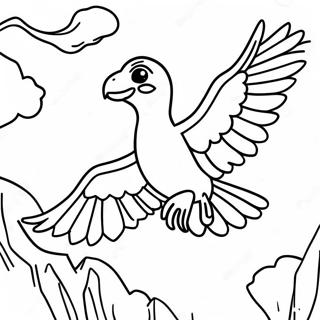 Colorful Raptors in Flight Coloring Page | Raptors 塗色頁
