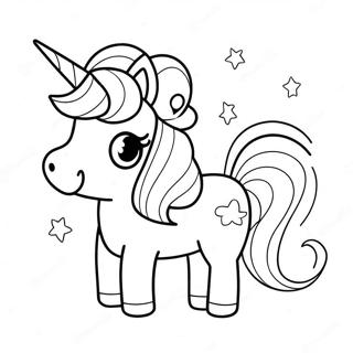 Cute Kawaii Chibi Unicorn Coloring Page | Kawaii Chibi 塗色頁