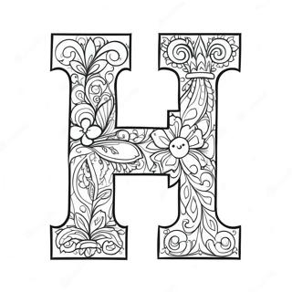 Happy Letter H Coloring Page | Letter H 塗色頁