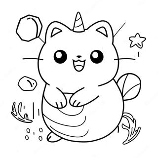 Mermaid Pusheen Coloring Page | Mermaid Pusheen 塗色頁