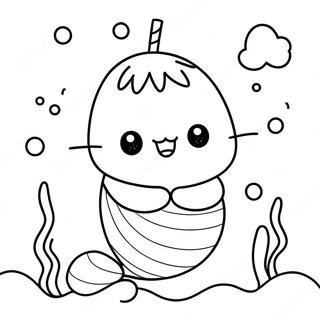 Cute Mermaid Pusheen Underwater Coloring Page | Mermaid Pusheen 塗色頁