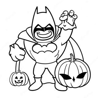 Creepy Batman with Pumpkin Coloring Page | Batman Halloween 塗色頁