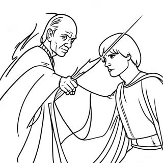 Harry Potter vs Voldemort Duel Coloring Page | Harry Potter vs Voldemort 塗色頁