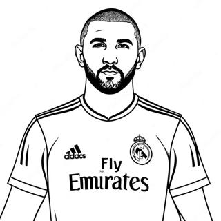 Benzema Soccer Star Coloring Page | Benzema 塗色頁
