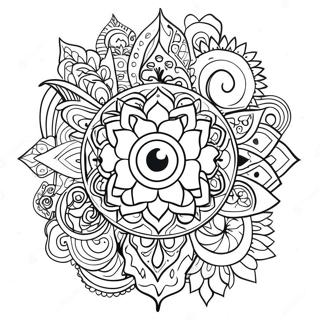 Colorful Chakra Energy Flow Coloring Page | Trippy Chakra 塗色頁