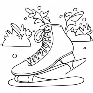 Fun Ice Skating Scene Coloring Page | Ice Skating 塗色頁