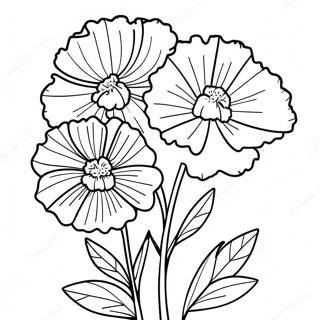 Beautiful Carnation Bouquet Coloring Page | Carnation 塗色頁